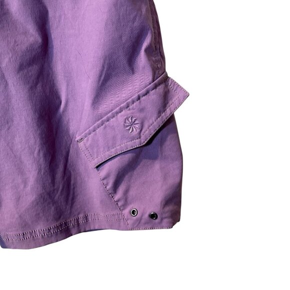 Athleta Womens Purple Cargo Shorts Size 4 With Pockets & Button Details - Picture 2 of 5